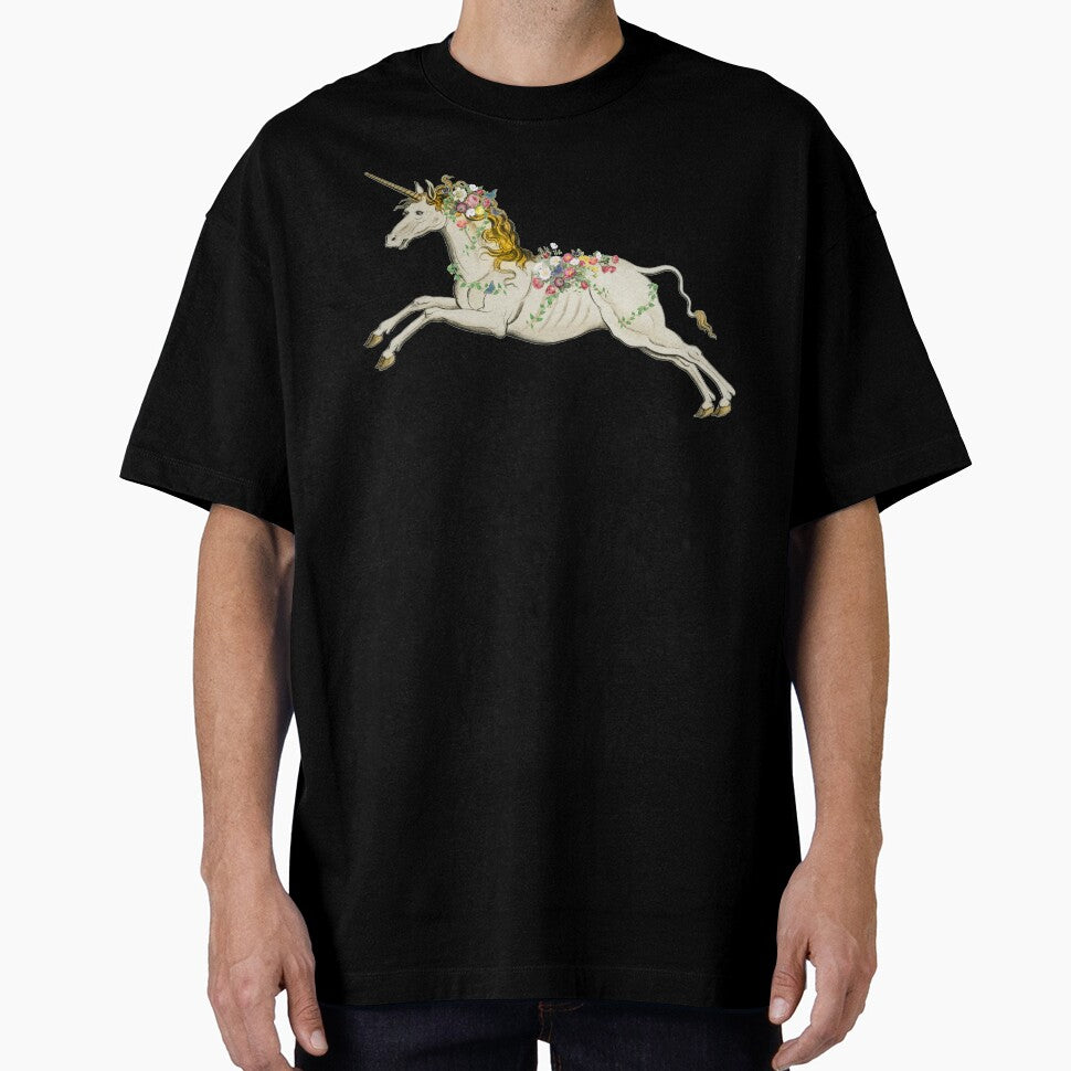 Cute White Unicorn With Vintage Flowers And Butterflies by TrulyEpoque T-Shirts, Hoodie, Sweatshirt (Image 1)