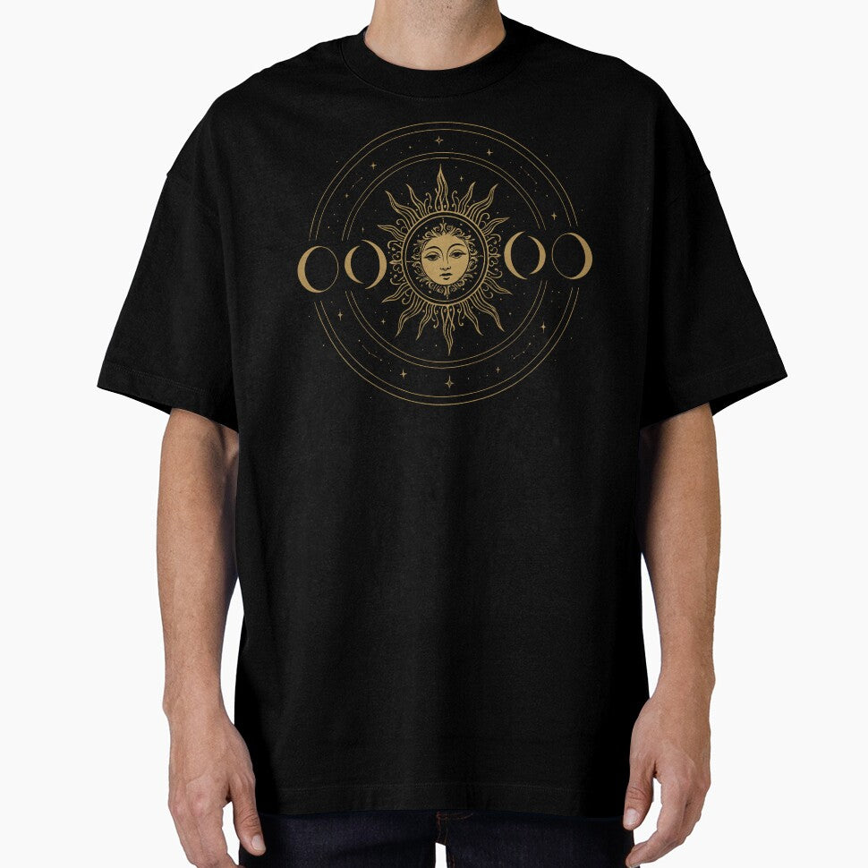 Golden Sun and Moon - Boho Moon Phase by ZBIFBOUETLA T-Shirts, Hoodie, Sweatshirt | BlankRebels.com (Image 1)