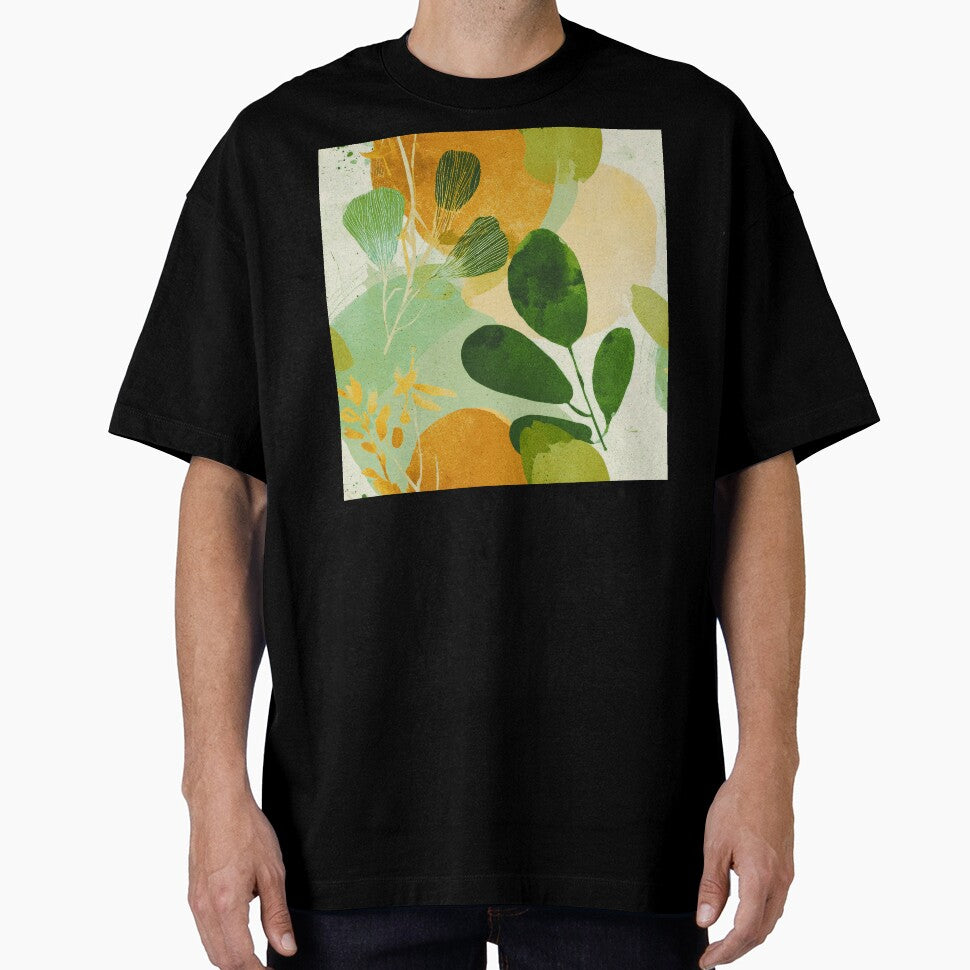 Boho Abstract Leaves Green Warm Earthtones T-Shirts, Hoodie, Sweatshirt
