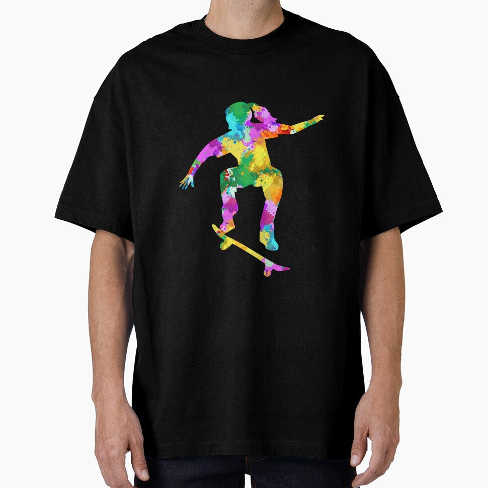 Watercolor colorful bright Skateboarding by VickyCloset T-Shirts, Hoodie, Sweatshirt | BlankRebels.com (Image 1)