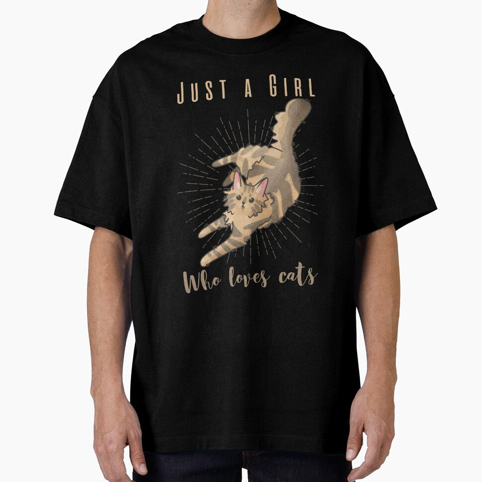 Just a Girl Who Loves Cats - Amber Norwegian Forest Cat - Cat Mom Gifts by FelineEmporium