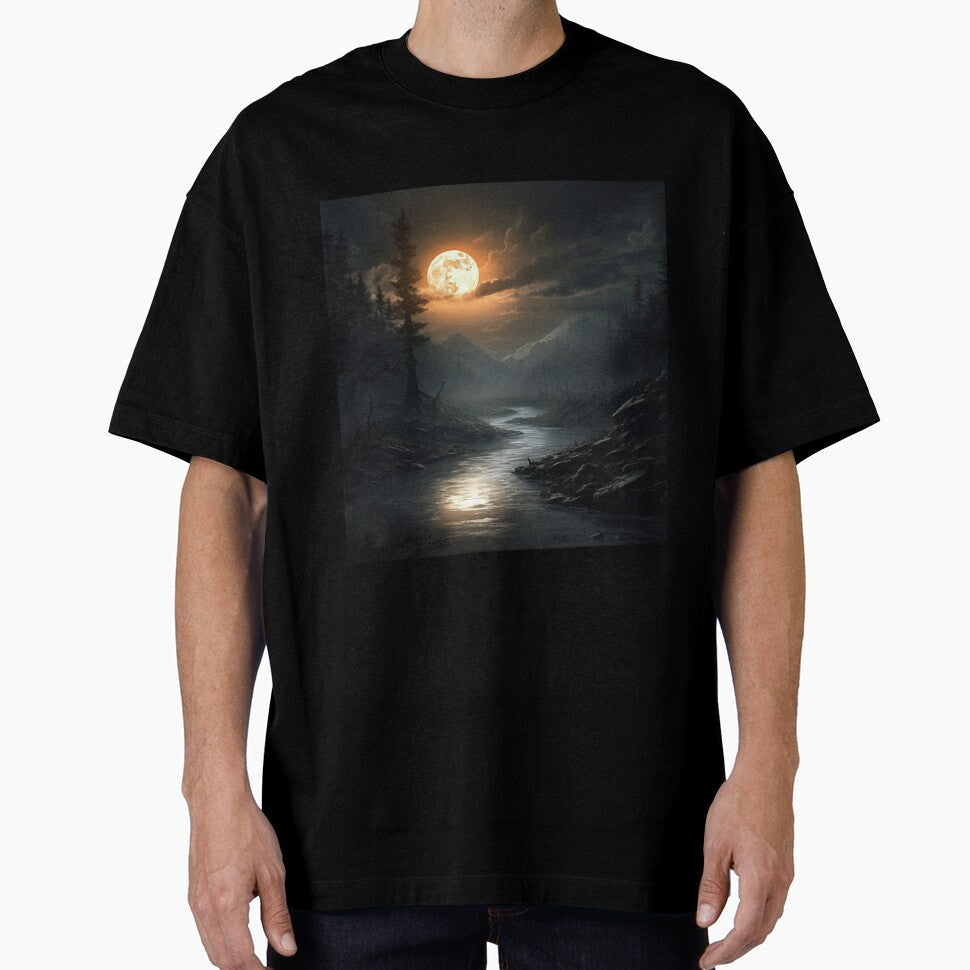 Dark Fantasy Landscape - Orange Moon Hollow by Fantasy Masterpiece T-Shirts, Hoodie, Sweatshirt | BlankRebels.com (Image 1)