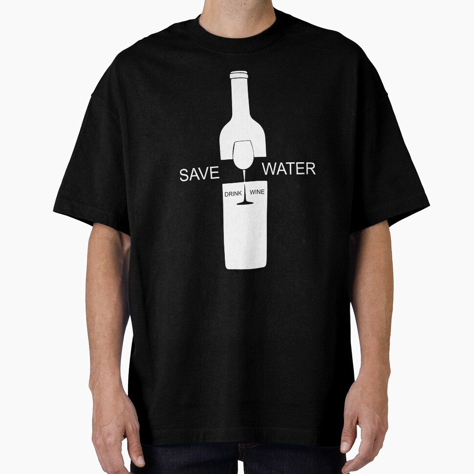 Save Water Drink Wine Creative Bottle Glass Funny Wine Lover by janastefa