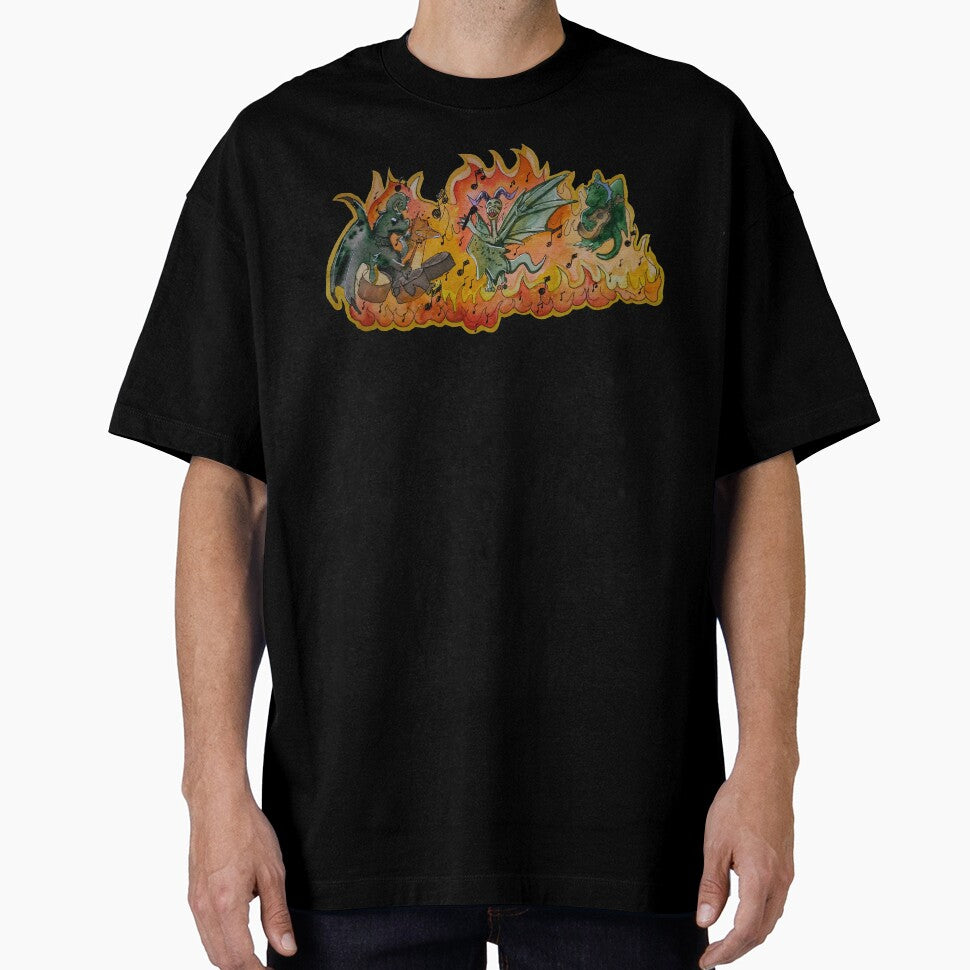 Dragon Band Jam Session - Fiery Fantasy Music Dragons by TheArtOfTreble T-Shirts, Hoodie, Sweatshirt (Image 1)