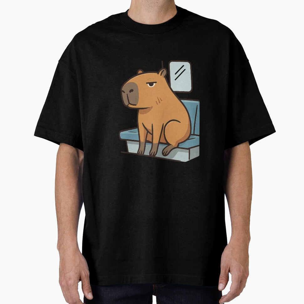 Mentally Elsewhere – Burned Out Subway Capybara Sticker by Tripconic T-Shirts, Hoodie, Sweatshirt | BlankRebels.com (Image 1)