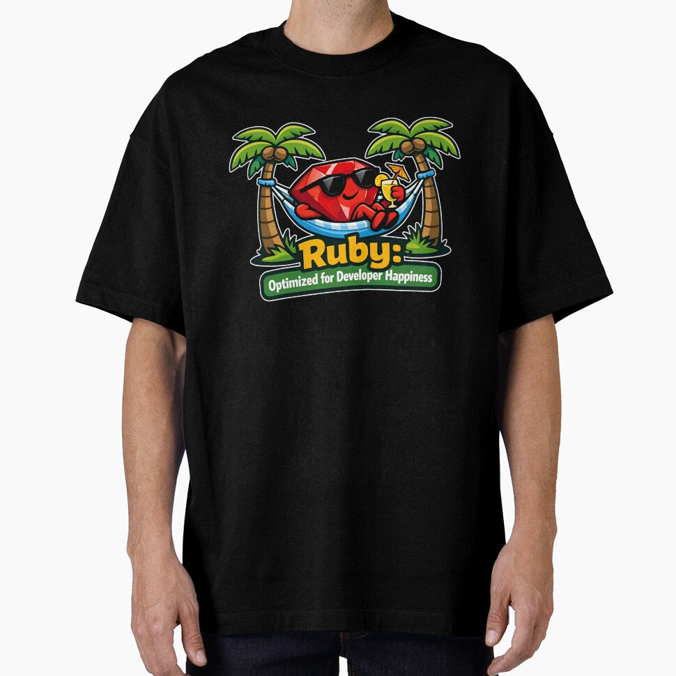 Ruby Optimized For Developer Happiness Tech Design by Zenith Design T-Shirts, Hoodie, Sweatshirt | BlankRebels.com (Image 1)
