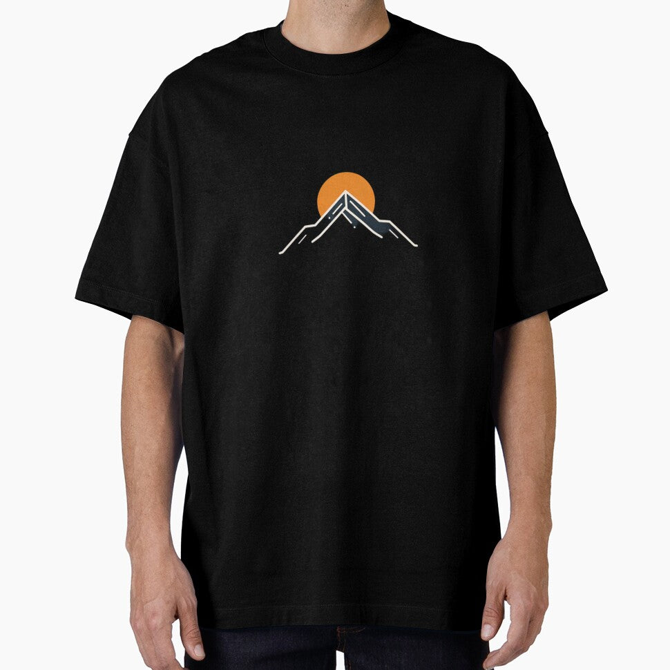 Minimal Mountain Sunrise Line Art Illustration by DigitalStudioZT T-Shirts, Hoodie, Sweatshirt | BlankRebels.com (Image 1)