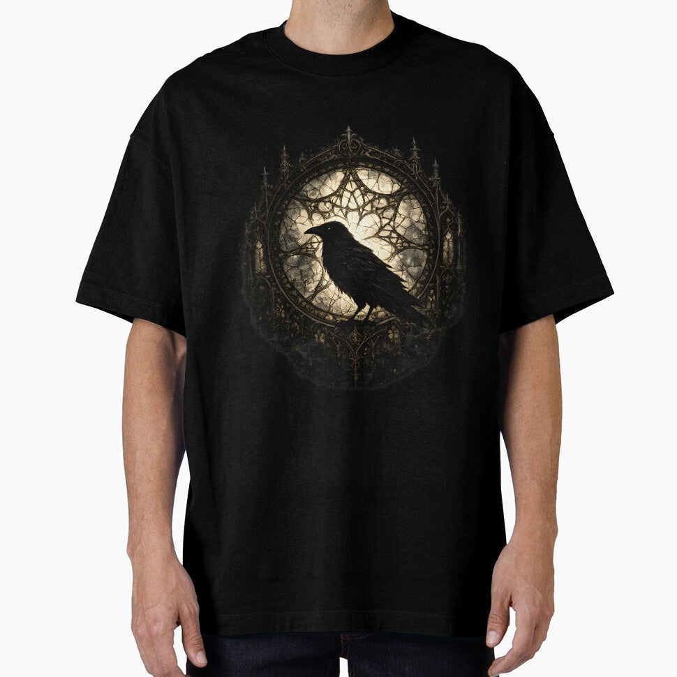 Cathedral Raven – Gothic Stained Glass by Mouraludia T-Shirts, Hoodie, Sweatshirt | BlankRebels.com (Image 1)