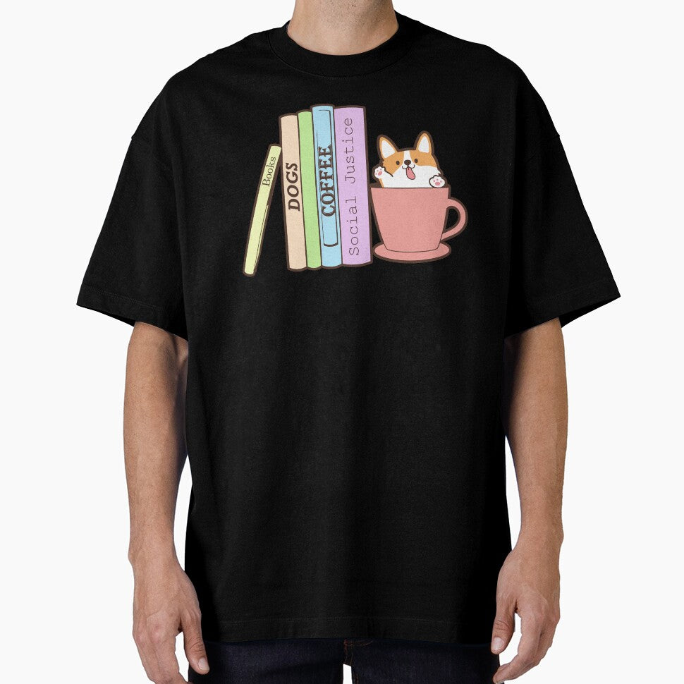 Books, Dogs, Coffee, & Social Justice Cute Corgi by ChiweenieHobbit T-Shirts, Hoodie, Sweatshirt | BlankRebels.com (Image 1)