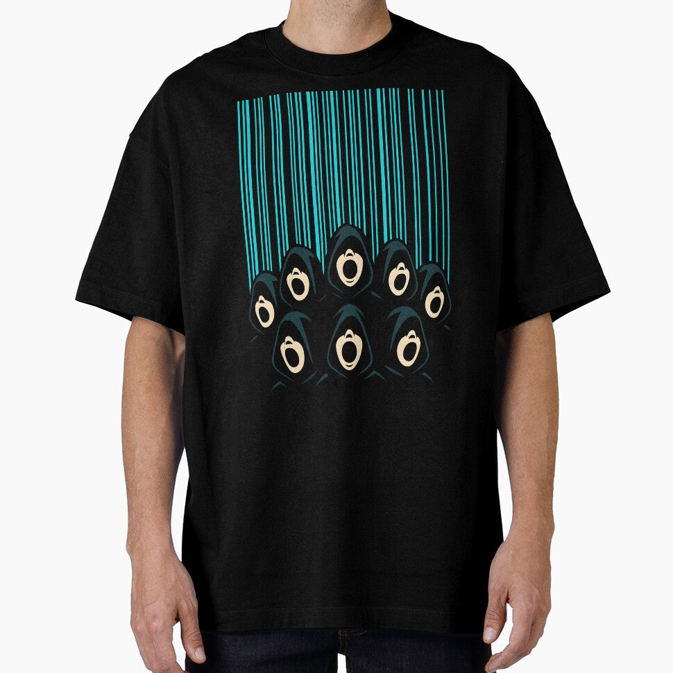 Digital Choir Dystopia – Hooded Singers Under Cyber Barcode Rain T-Shirts, Hoodie, Sweatshirt