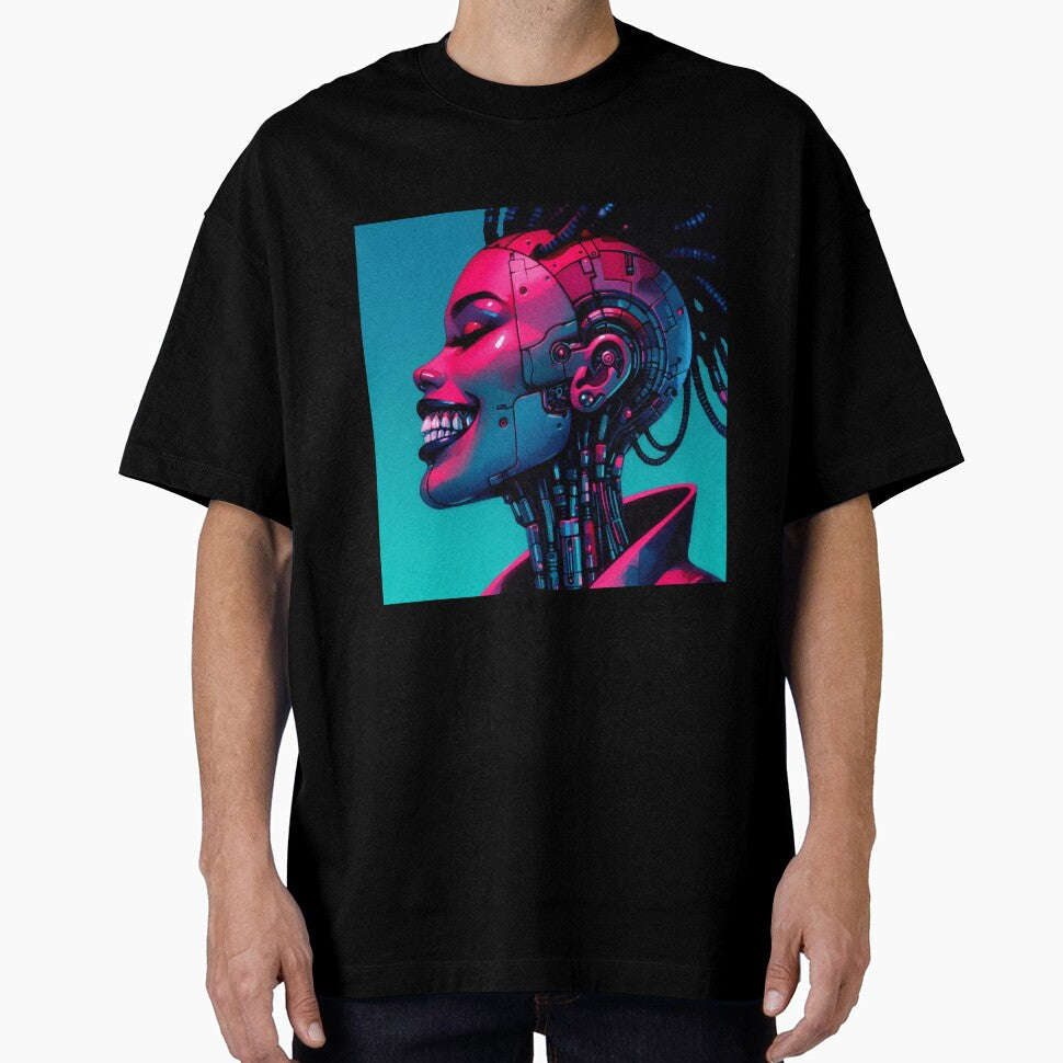 Cyberpunk Afro-American Girl Smiles Evilly by RESToRAPTOR