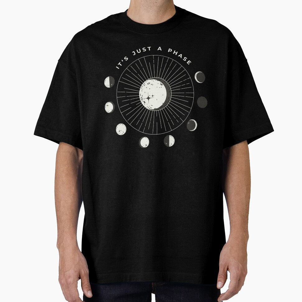 "It's Just A Phase" Astrology Circular Moon Phase by justkidding-co T-Shirts, Hoodie, Sweatshirt | BlankRebels.com (Image 1)