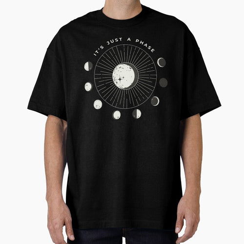 "It's Just A Phase" Astrology Circular Moon Phase by justkidding-co T-Shirts, Hoodie, Sweatshirt | BlankRebels.com (Image 1)