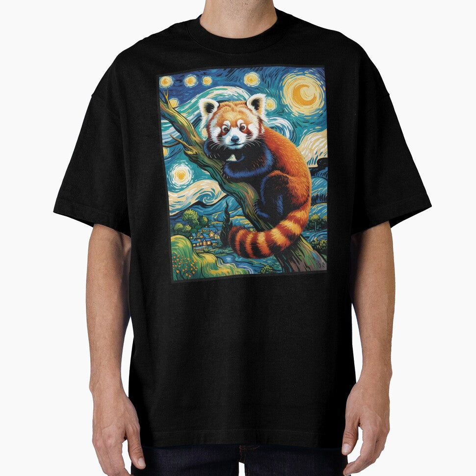 Red Panda Starry Night Van Gogh Graphic by khorbiasieno T-Shirts, Hoodie, Sweatshirt | BlankRebels.com (Image 1)