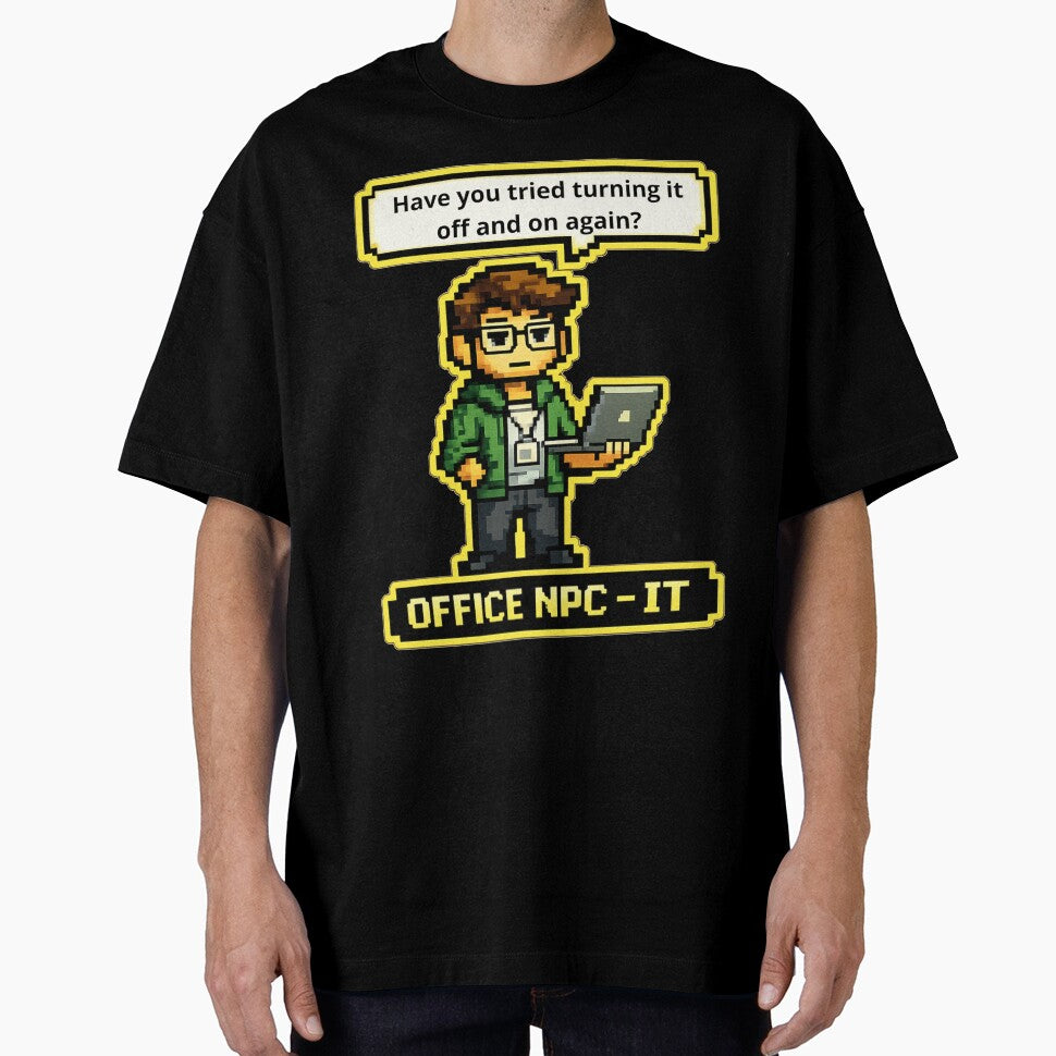 Office NPC - IT Support pixel art humor designe by HumanMess T-Shirts, Hoodie, Sweatshirt | BlankRebels.com (Image 1)