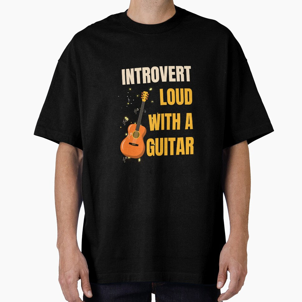 Introvert Loud With Guitar Funny Music Personality Design by Joyful-Pixel