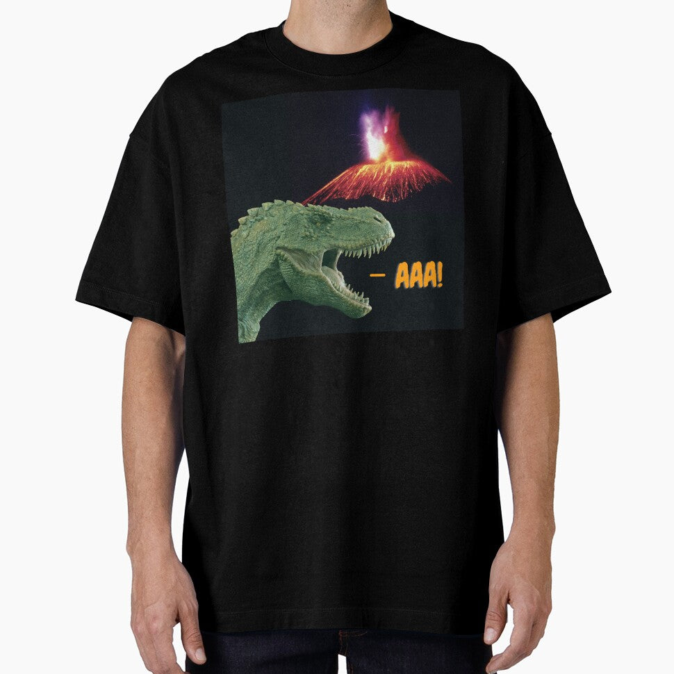 Funny Dinosaur Screaming And Volcano by H3designs T-Shirts, Hoodie, Sweatshirt | BlankRebels.com (Image 1)