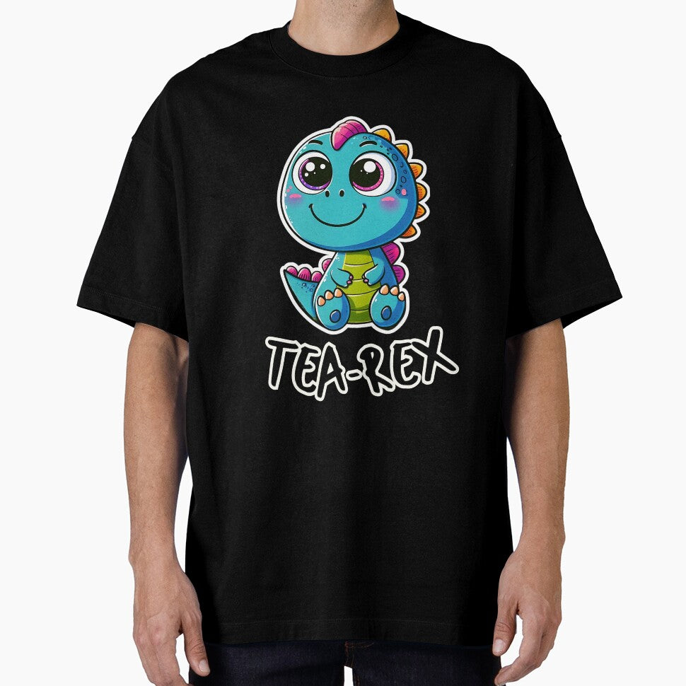 Cute Tea-Rex Cartoon Dinosaur Sticker - Adorable and Funny Dinosaur Art by Psycho-Crazy T-Shirts, Hoodie,... (Image 1)