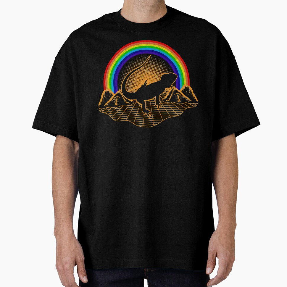 Bearded Dragon Pet Mom Dad Lover Pogona Beardie Rainbow Retro 70s 80s by BCreative4U T-Shirts, Hoodie, Sweatshirt (Image 1)