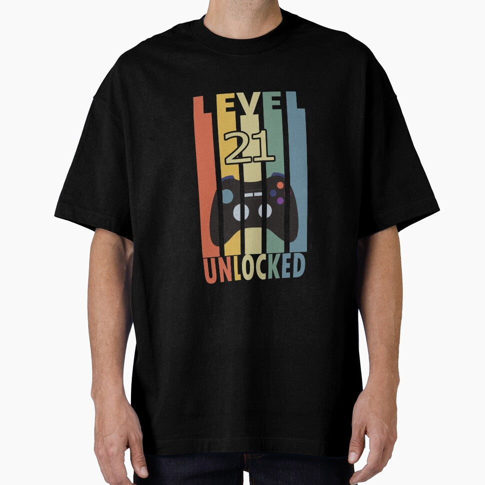 Level 21 Unlocked Vintage Gaming Retro 21st Birthday Gift by TDesignFactory T-Shirts, Hoodie, Sweatshirt (Image 1)