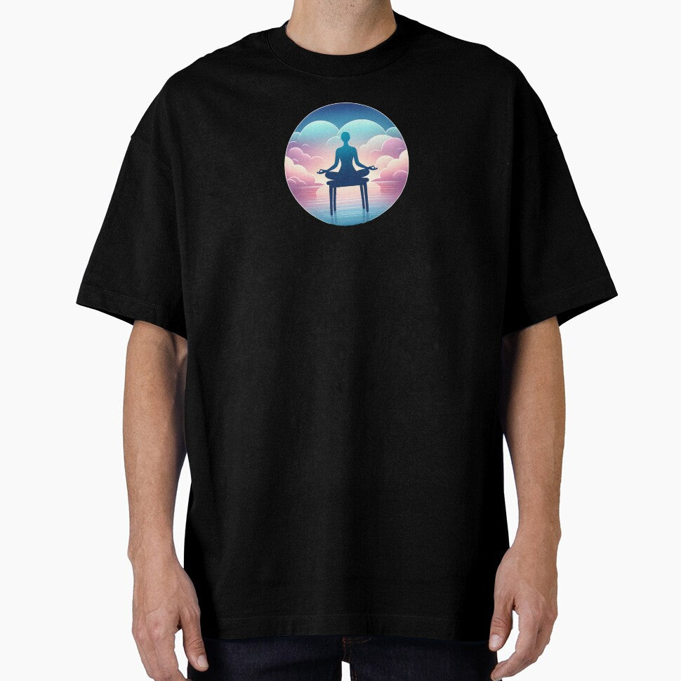 Zen in Your Seat: Tranquil Chair Yoga Silhouette Design Funny Gifts by BadhbhArt T-Shirts, Hoodie, Sweatshirt (Image 1)