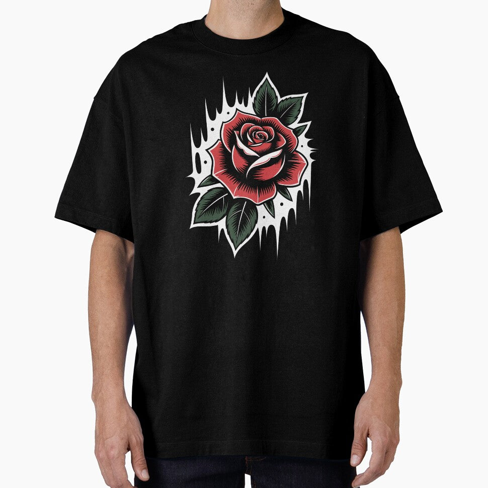 Single Rose Head Gothic Background Tattoo Floral Dark Art by Say It With Ink