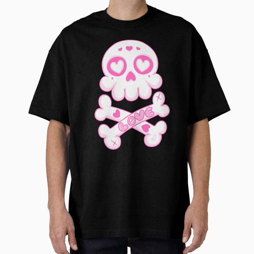 Kawaii Skull Love – Cute Goth Heart Eyes Design by VooDudeDesigns