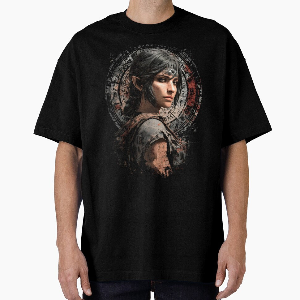 Shadowheart Fanart Shar Cleric Baldurs Gate 3 Dark Elf T-Shirt by HakoCity