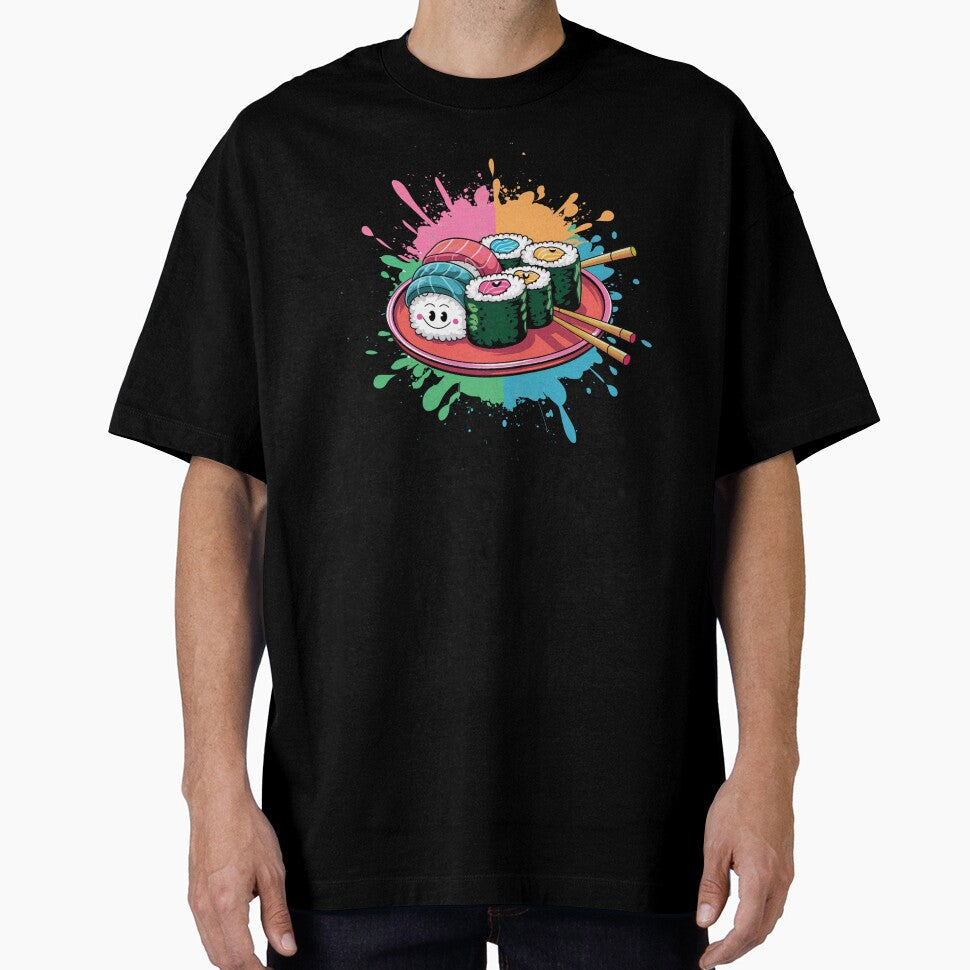 Cute sushi face Paint splash by MadCatPrints T-Shirts, Hoodie, Sweatshirt | BlankRebels.com (Image 1)