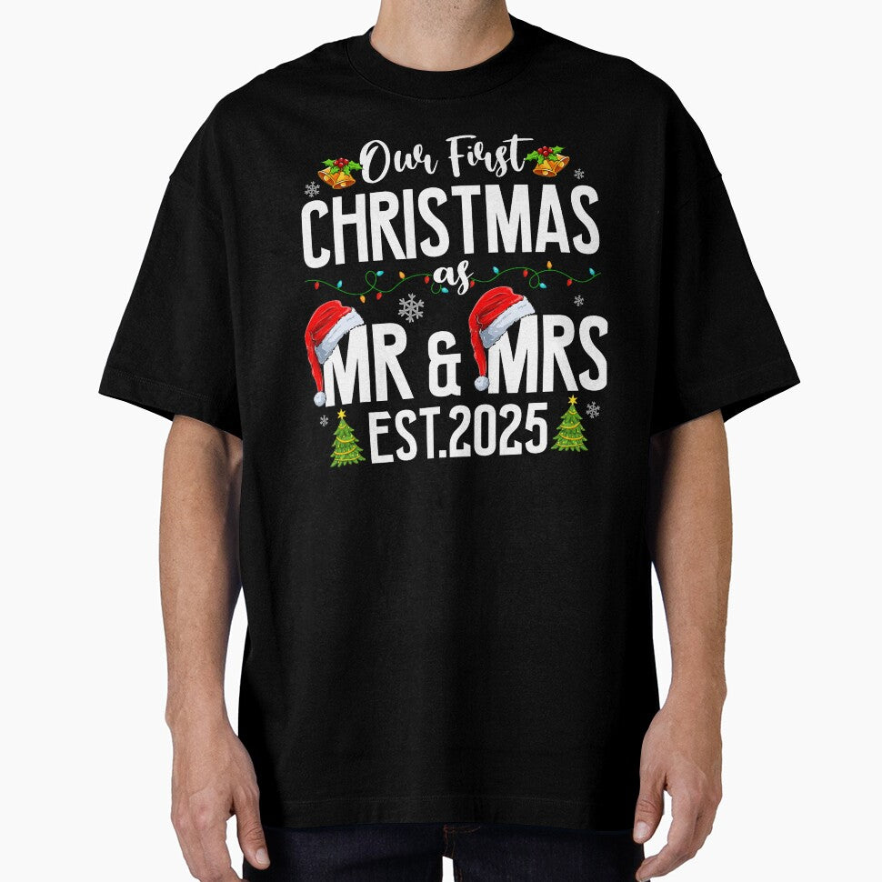 Our First Christmas As Mr And Mrs 2025 by ImeldaSparks T-Shirts, Hoodie, Sweatshirt | BlankRebels.com (Image 1)