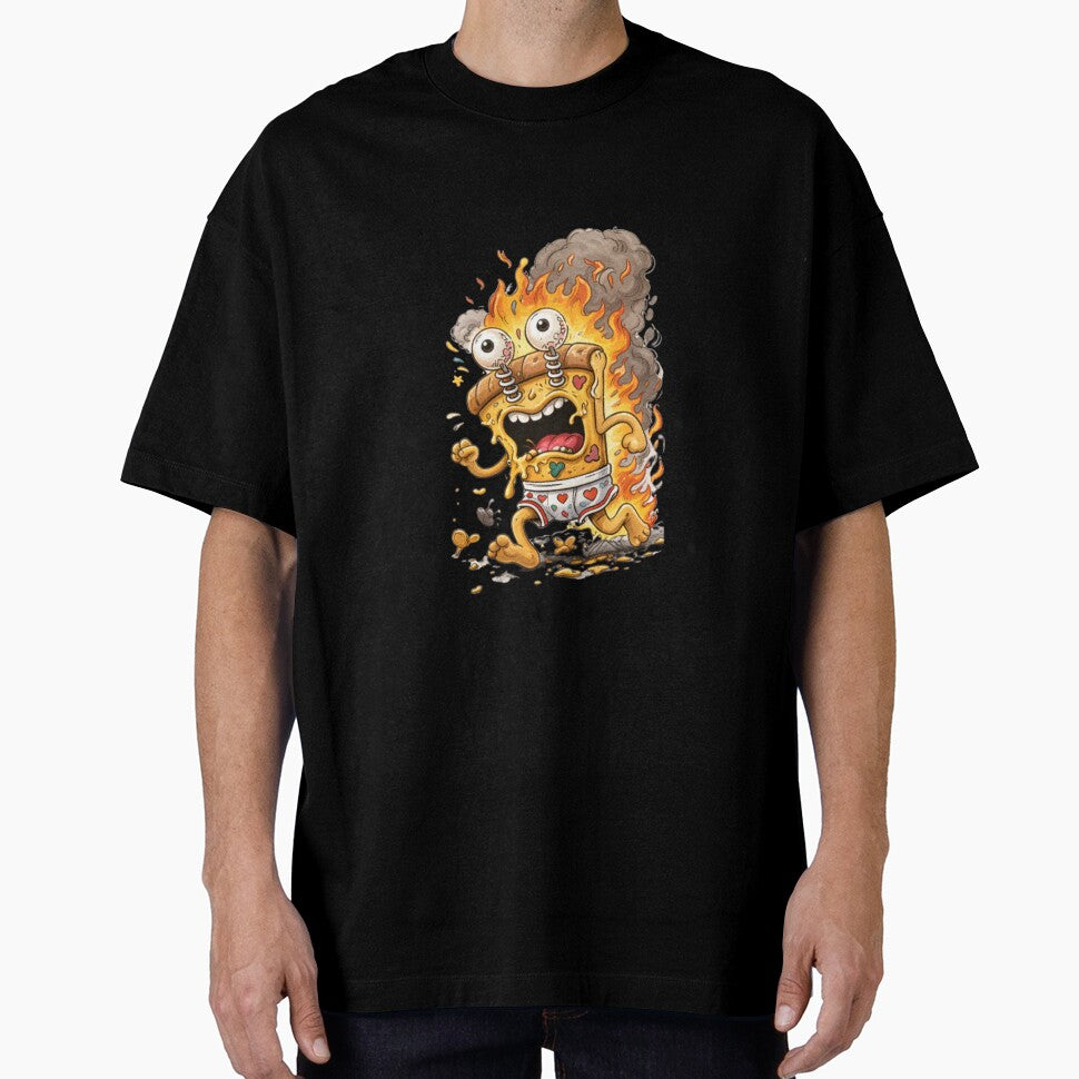 Unhinged Pizza Cartoon – Chaotic Ugly Food Character by Ivy-Triggs T-Shirts, Hoodie, Sweatshirt | BlankRebels.com (Image 1)