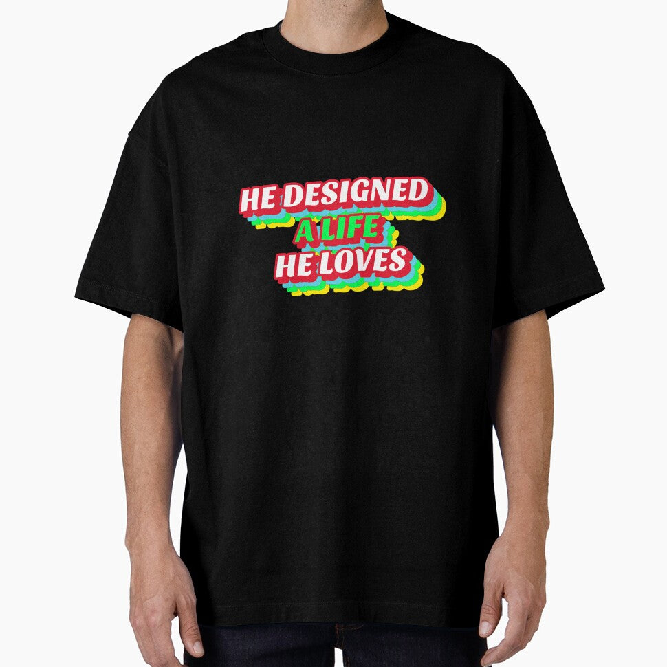 He Designed A Life He Loves. Inspirational Quote Sticker by SuccessfulVibes T-Shirts, Hoodie, Sweatshirt (Image 1)