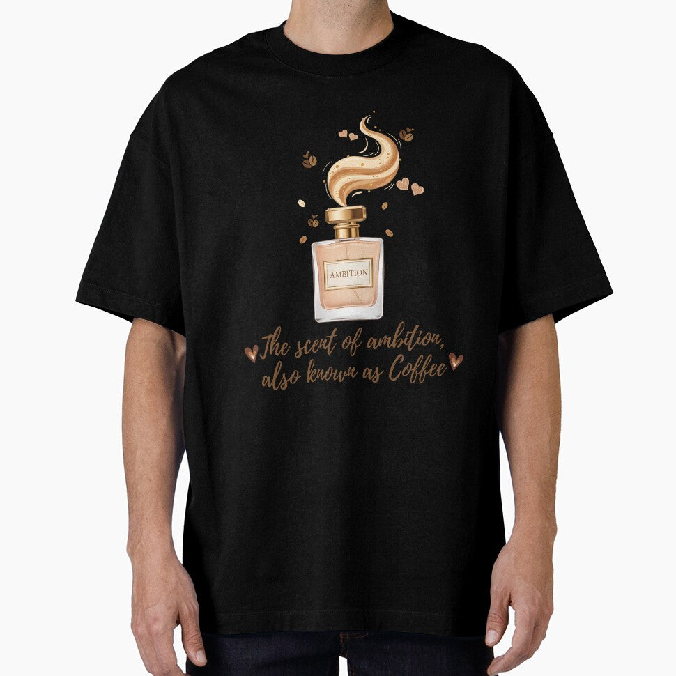 The Scent of Ambition, Also Known as Coffee – Funny Coffee Lover Quote | Elegant Perfume Bottle Design for... (Image 1)