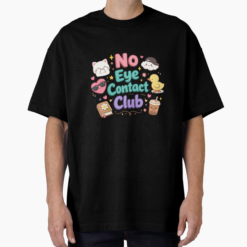 No Eye Contact Club Cute Introvert Aesthetic Design by Sanika arts