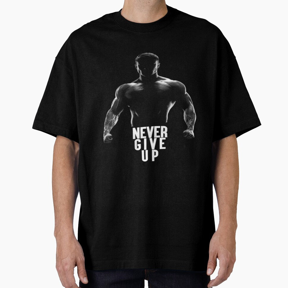 Gym motivation workout motivation never give up illustration premium design by truemoneyman T-Shirts, Hoodie,... (Image 1)