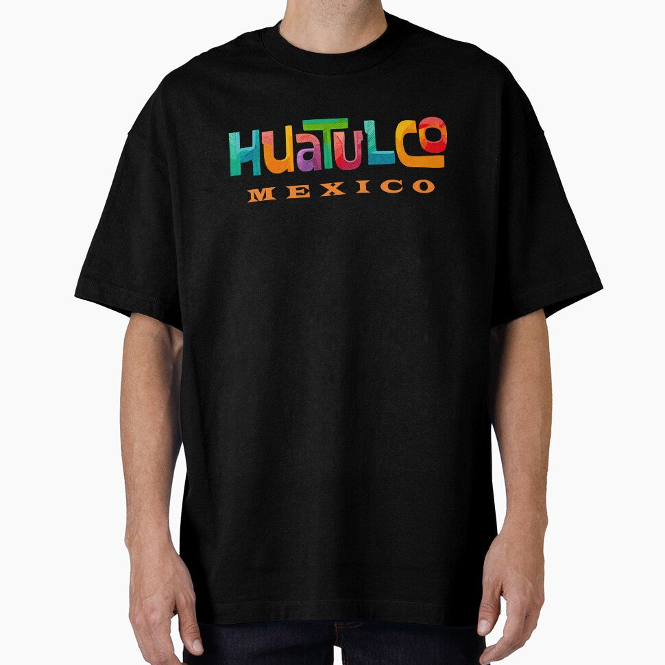 Huatulco Mexico Retro Tropical Typographic Design by Futurebeachbum T-Shirts, Hoodie, Sweatshirt | BlankRebels.com (Image 1)