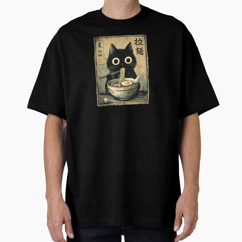 Kawaii Ramen Cat Retro Japanese Noodles Artwork by cawtoon T-Shirts, Hoodie, Sweatshirt | BlankRebels.com (Image 1)