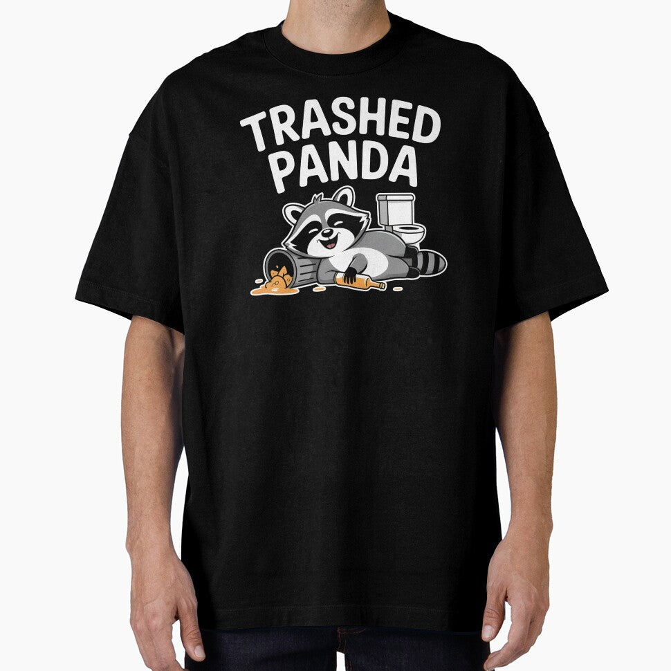 Trashed Panda Drunk Raccoon – Funny Trash Panda Illustration by Redgiant87x T-Shirts, Hoodie, Sweatshirt (Image 1)