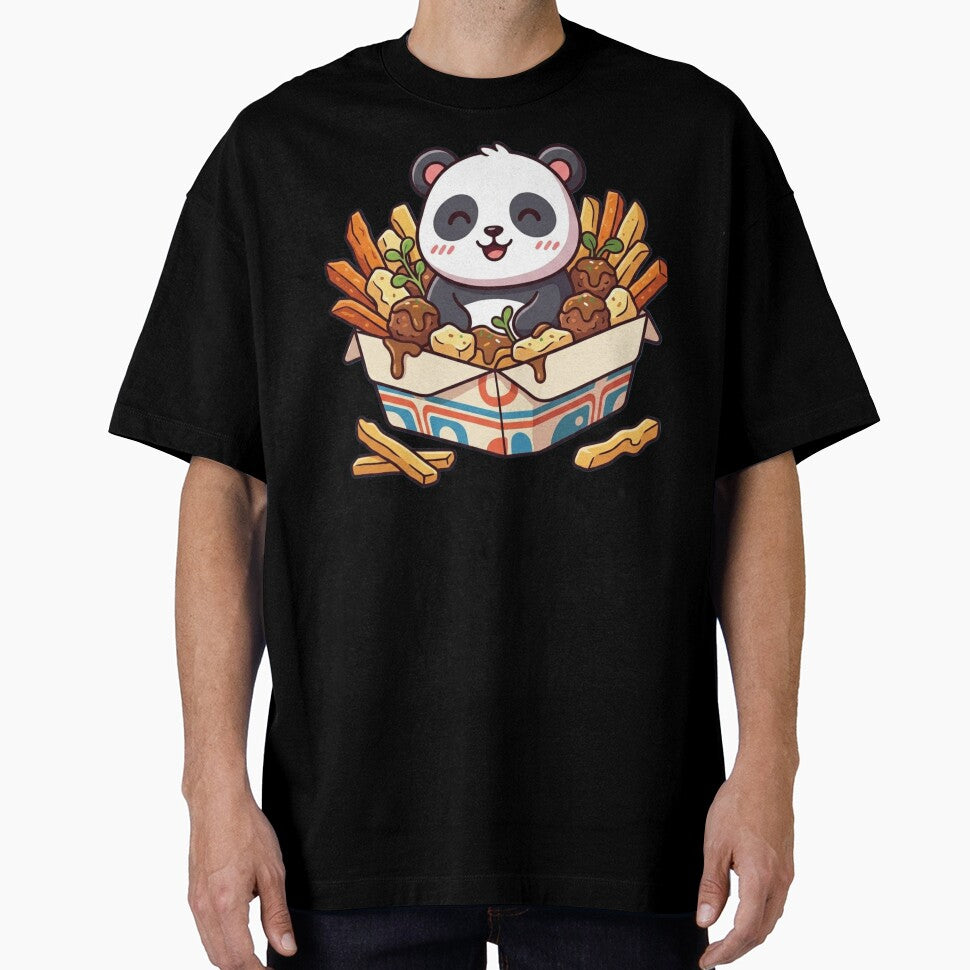 Cute Panda Fast Food Lover – Kawaii Fries & Snack Box Cartoon Design by snaperos