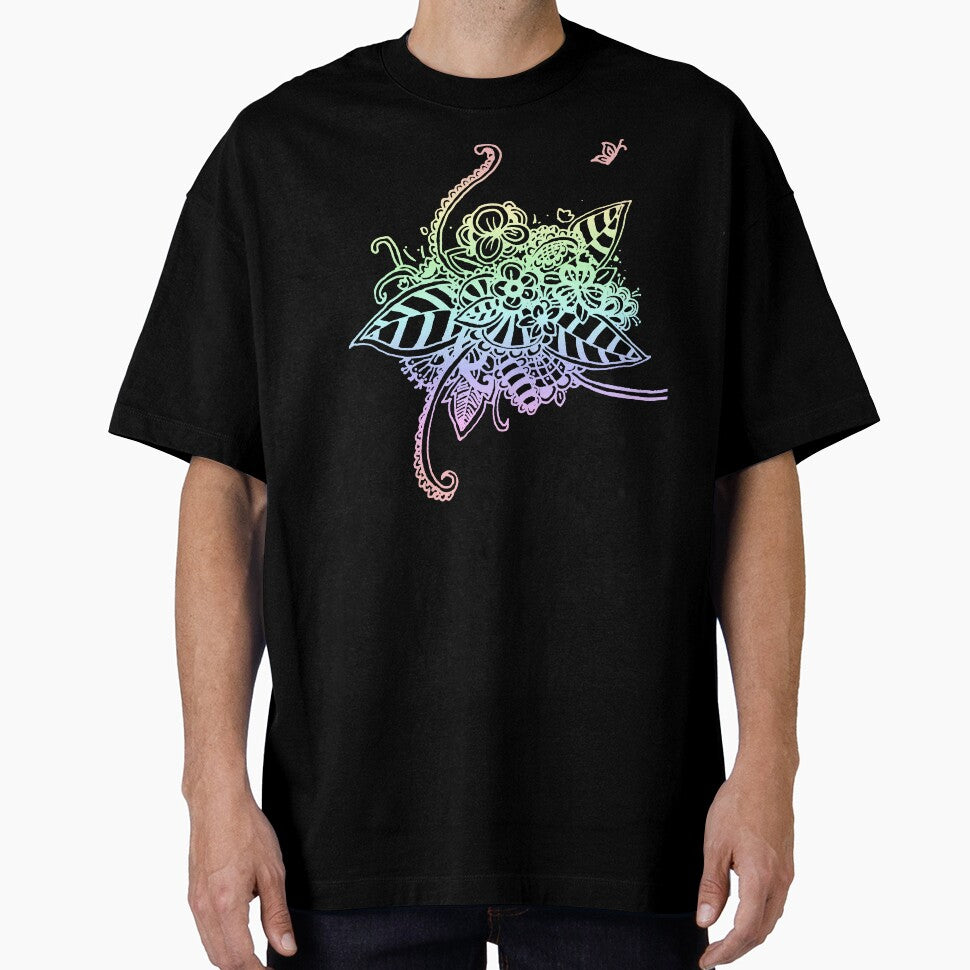 Summer Flower - Pastel Rainbow (Zentangle/ Doodle/ Mandala) by CreativityRoams T-Shirts, Hoodie, Sweatshirt (Image 1)