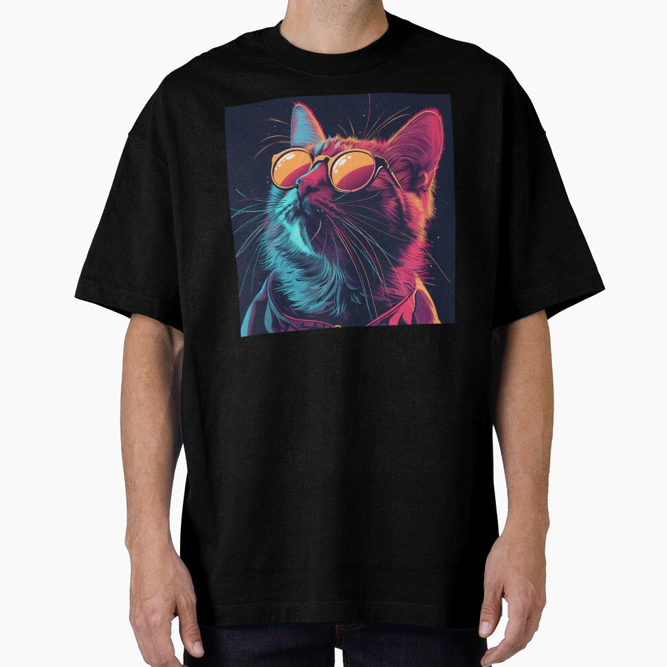 Portrait Stately Cat Vaporwave T-Shirts, Hoodie, Sweatshirt