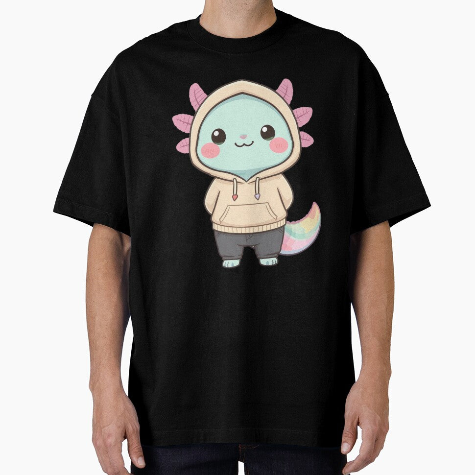 Cute Calm Axolotl – Minimal Cozy Aesthetic Bestseller Illustration by ColorSplash123 T-Shirts, Hoodie, Sweatshirt (Image 1)