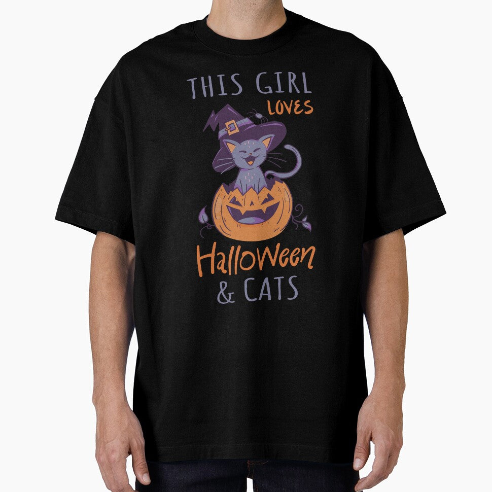 This Girl Loves Halloween And Cats III by Lemon Pepper T-Shirts, Hoodie, Sweatshirt | BlankRebels.com (Image 1)