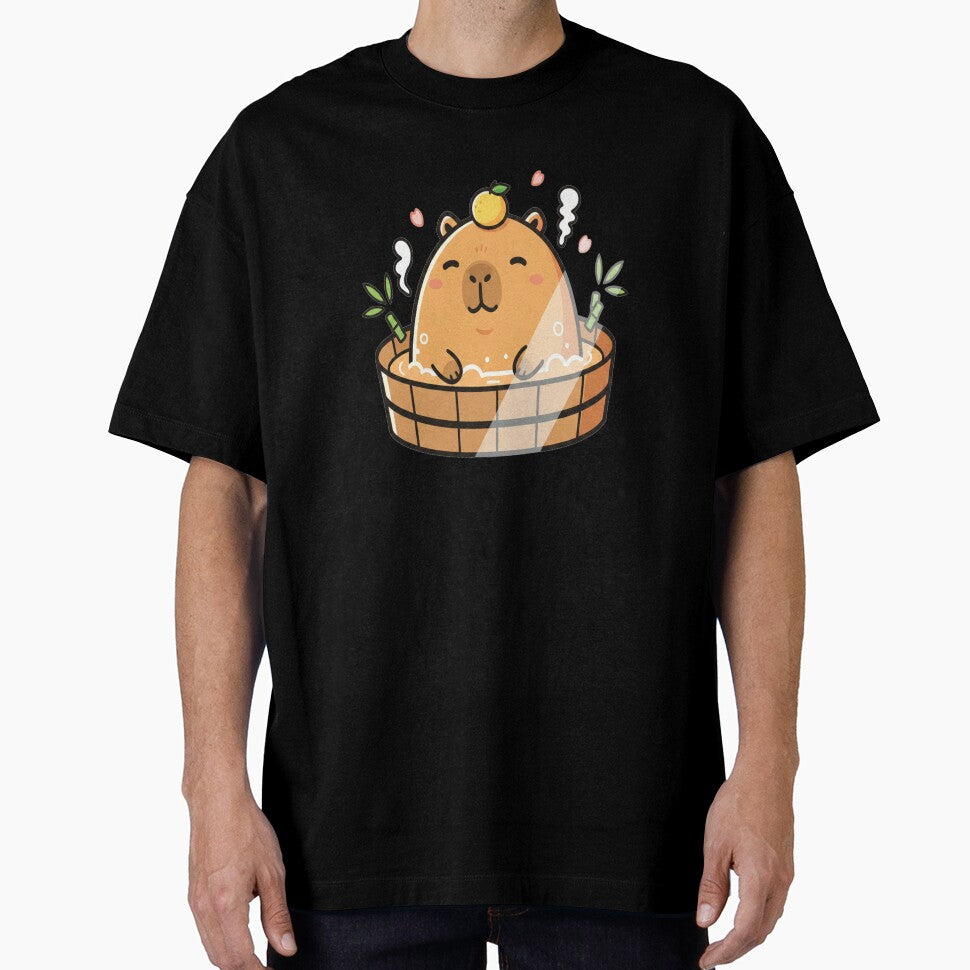 Cute Capybara Onsen Relaxing Japanese Hot Spring Kawaii Animal T-Shirts, Hoodie, Sweatshirt