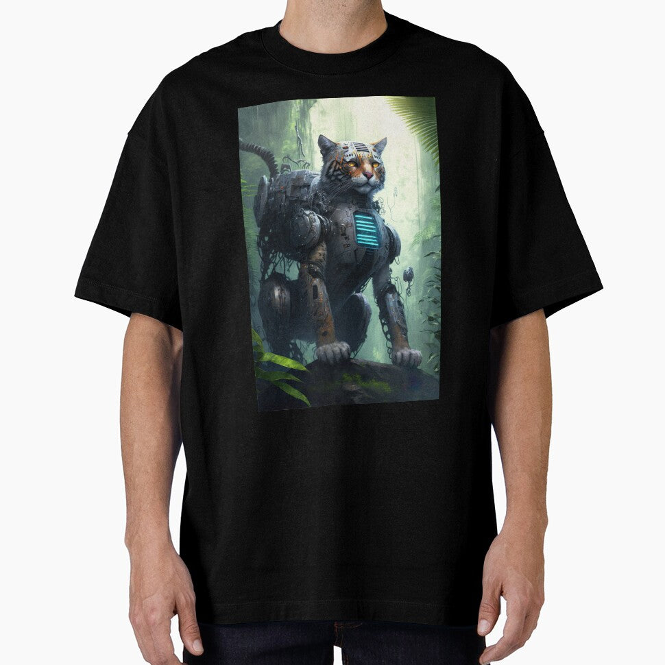 Cyborg cat in the jungle by KoolArtDistrict T-Shirts, Hoodie, Sweatshirt | BlankRebels.com (Image 1)