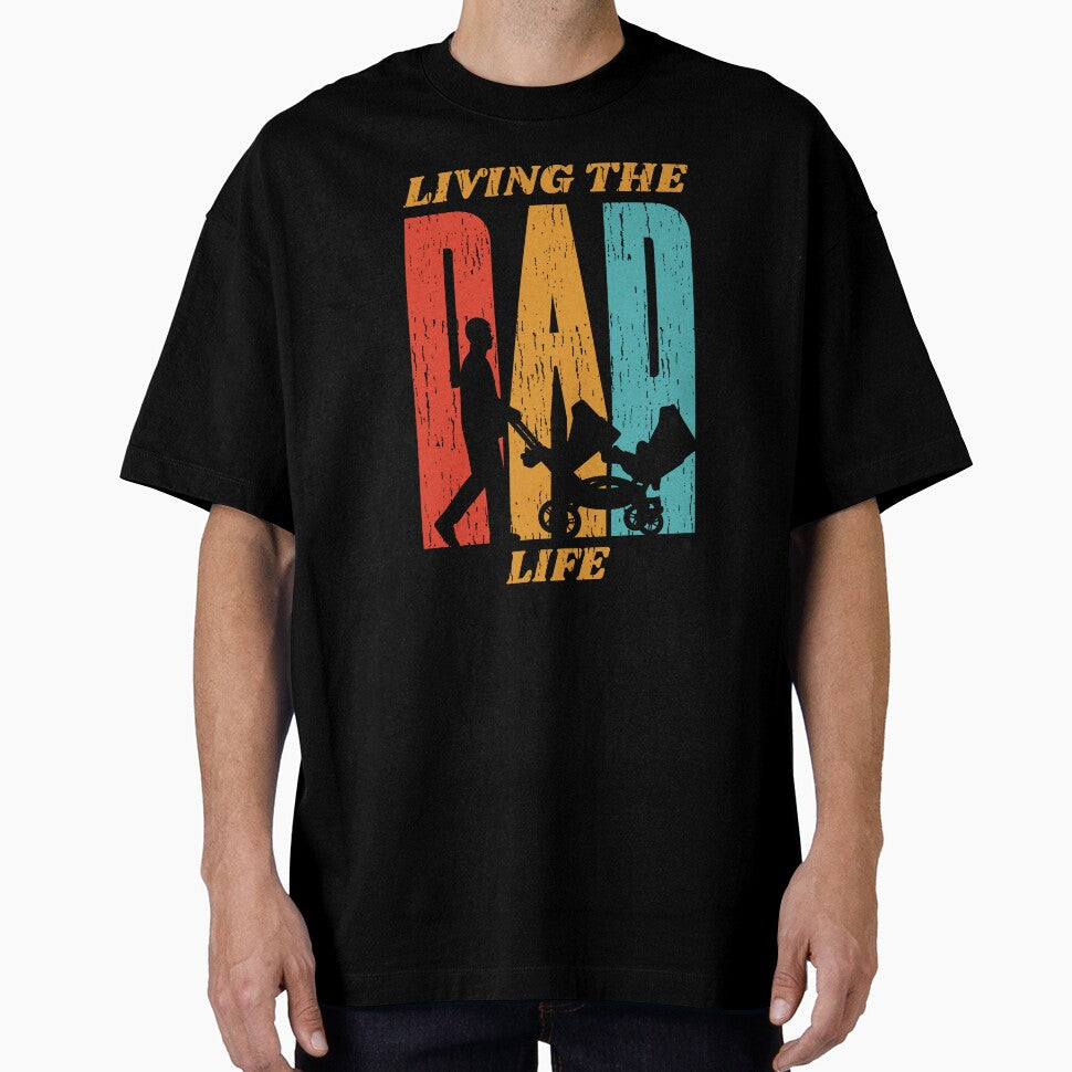 Living the Dad Life Father Pushing Stroller Silhouette by JRRTs T-Shirts, Hoodie, Sweatshirt | BlankRebels.com (Image 1)
