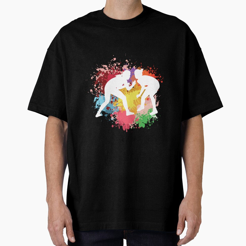 Wrestling Colorful Watercolor Art by LittleShop79 T-Shirts, Hoodie, Sweatshirt | BlankRebels.com (Image 1)
