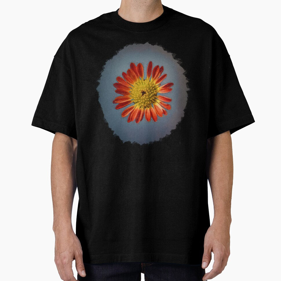 Orange And Yellow Daisy In A Grunge Style by Heathermarie321
