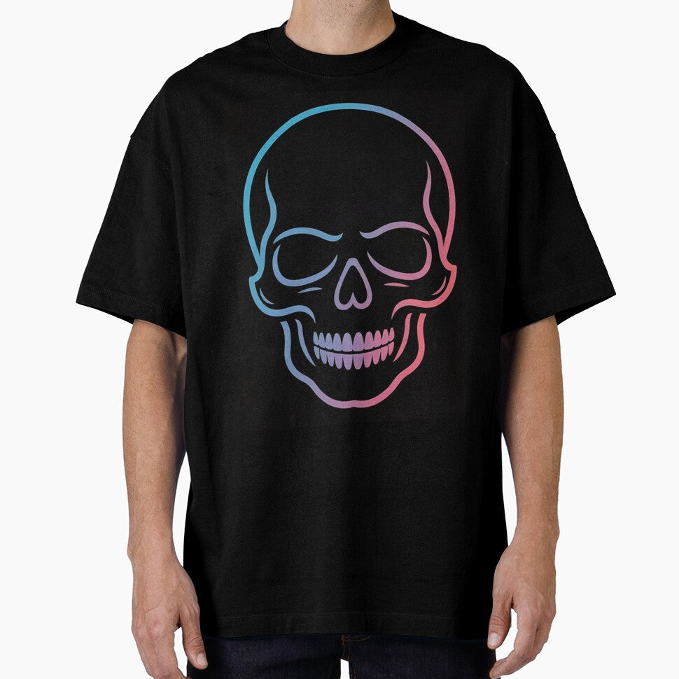 Future Ghost – Neon Skull Streetwear Hoodie / Cyberpunk Oversized T-Shirt by aurenvision Sweatshirt (Image 1)