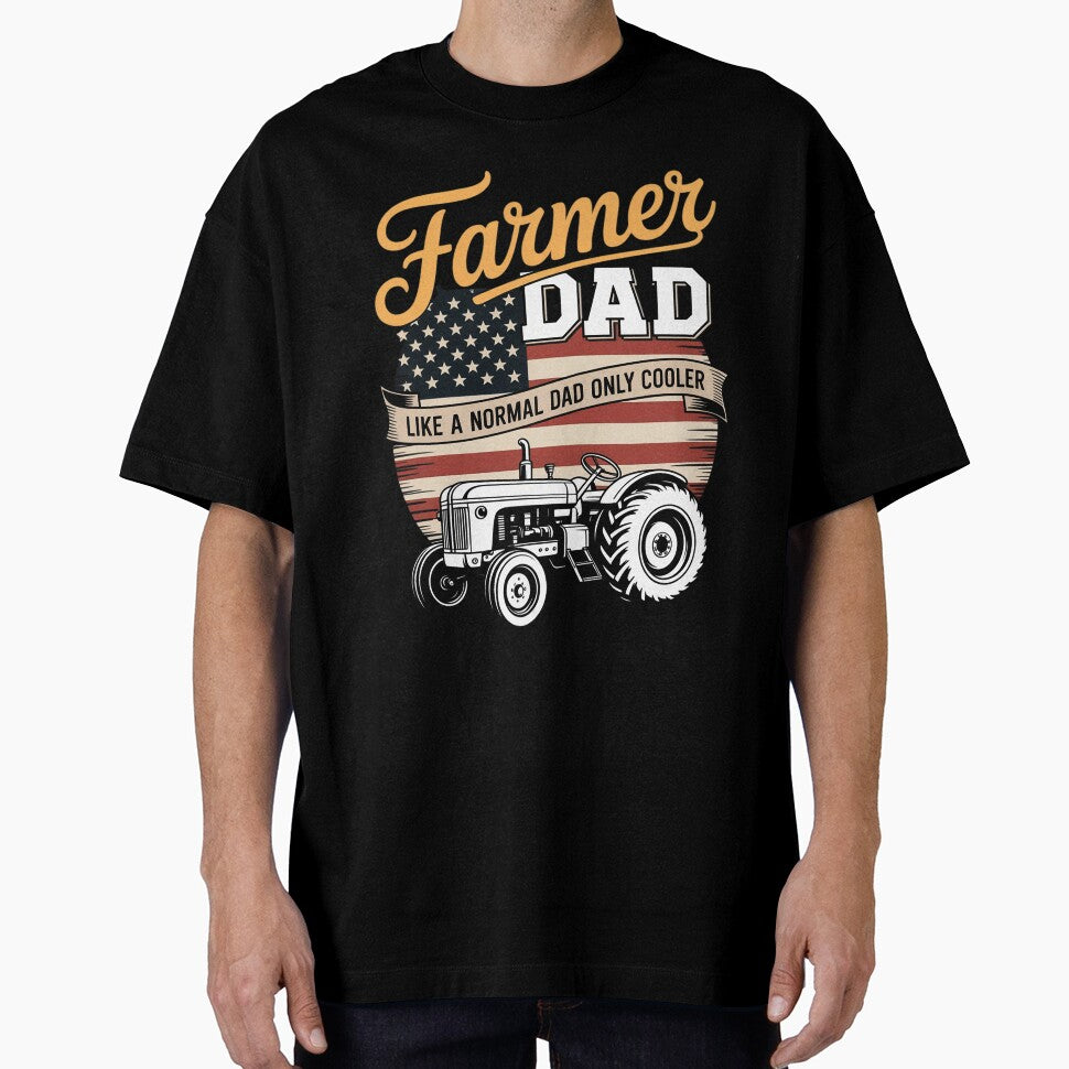 Farmer Dad Like A Normal Dad Only Cooler USA Flag Farming by Minoloinan T-Shirts, Hoodie, Sweatshirt (Image 1)